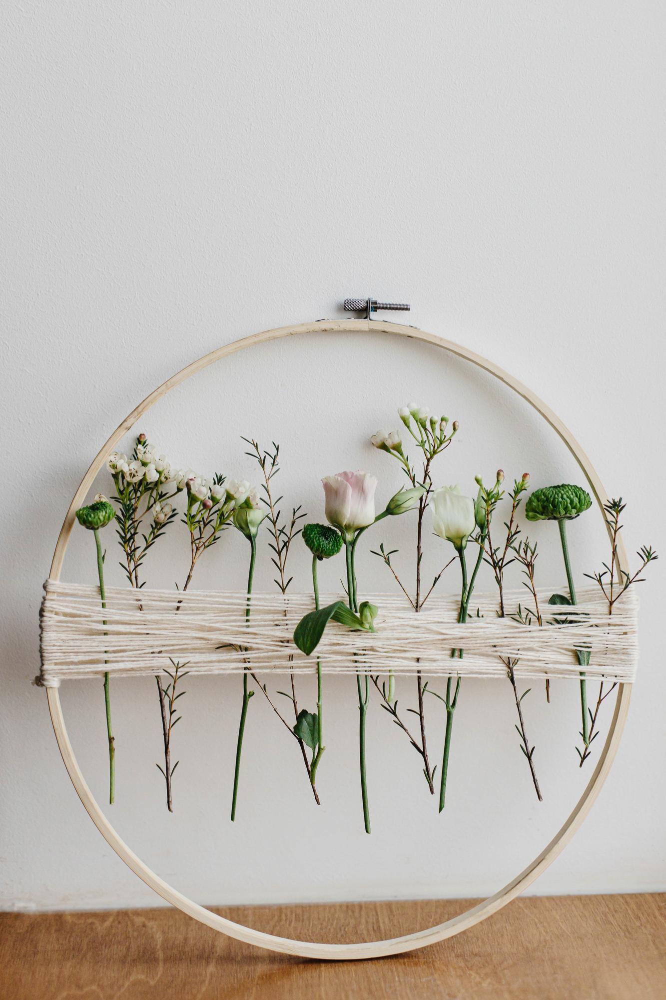 atelier interior with embroidery hoop and tools