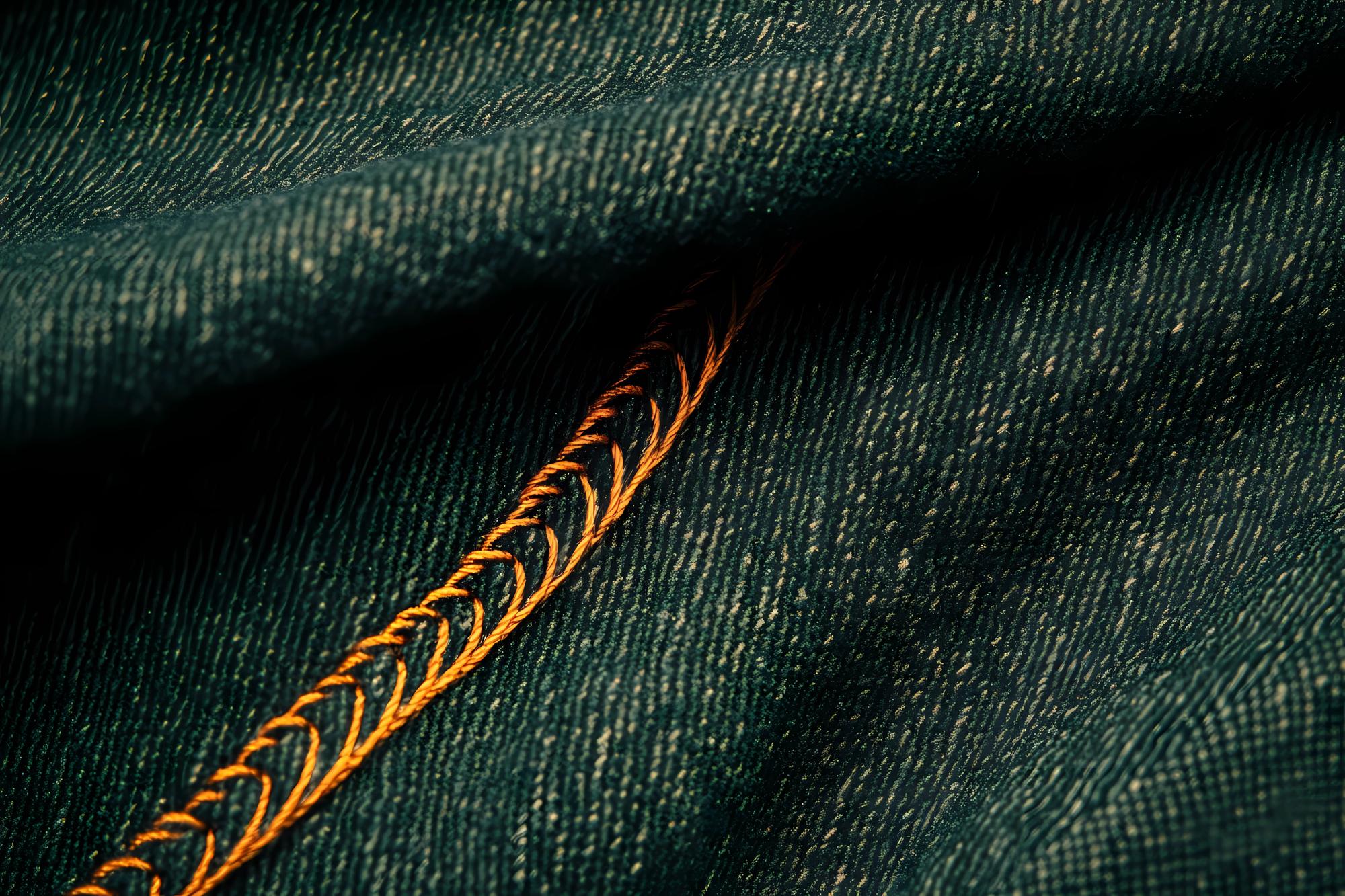 close-up satin stitch on dark fabric