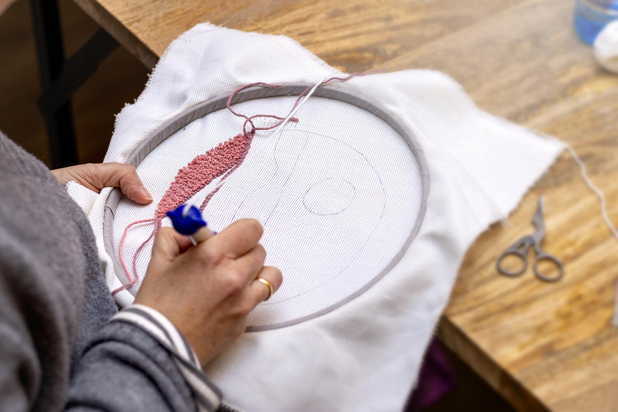 artisan embroiderer at work